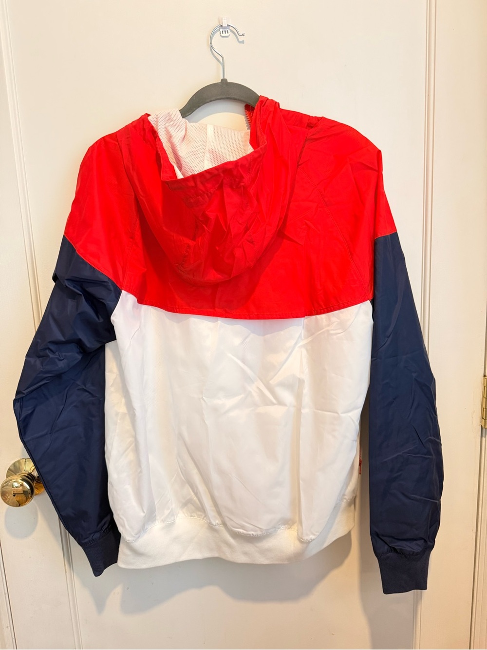 Nike Colorblock Hooded Windbreaker Jacket - Red / White / Navy - Picture 6 of 6